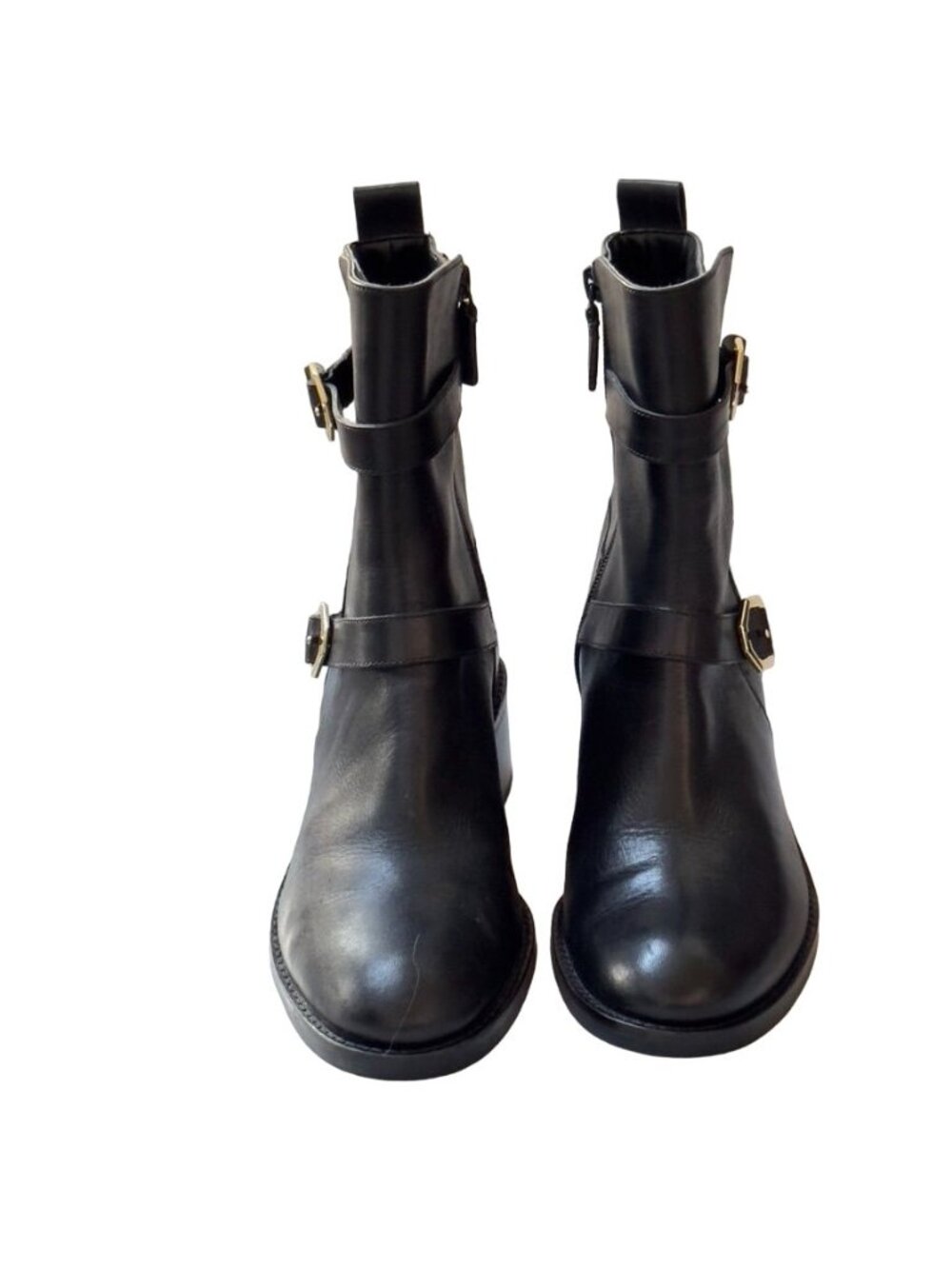COLE HAAN Women's Leather Ankle Boots Black Side Buckles Size 8.5 - Picture 2 of 12